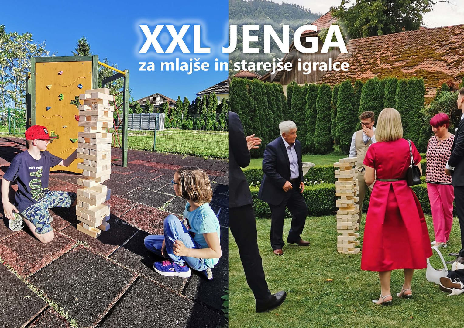 XXL JENGA, za enega ali več igralcev.