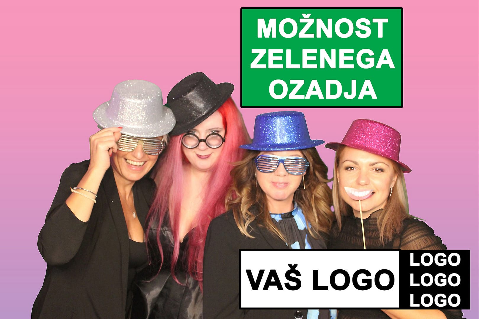 LOGO na printu, možnost zelenega ozadja